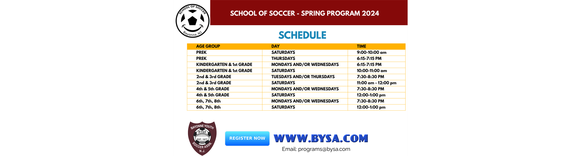 Spring 2024 Soccer Program