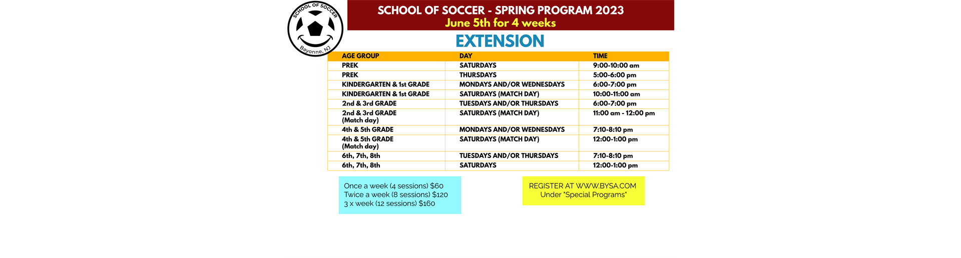 Spring 2023 Train & Play Program - Extension